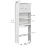 Modern Over The Toilet Storage, Bathroom Cabinets Over Toilet with Open Shelves and Double Door Cabinet