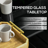 Rectangular Outdoor Dining Table for 8 People with Tempered Glass Top and Aluminum Frame