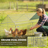 Metal Chicken Coop with UV-Resistant Cover for