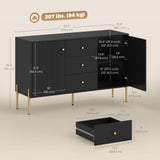 Buffet Cabinet, Modern Sideboard with 3 Soft-Close Drawers and 2 Adjustable Shelves for Living Room