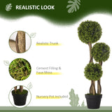 Set of 2 3FT Artificial Tree Bamboo Tree Fake Plants in Pot for Home Office Living Room Decor