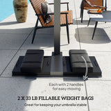 2PCS Patio Umbrella Base Weight Bag, Umbrella Stand Weights with Handles, 33 lbs with Sand Filling