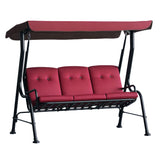3-Person Porch Swing Chair, Patio Swing Bench with Adjustable Canopy, Removable Thicken Cushion and Weather Resistant Steel Frame for Outdoor