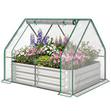 Steel Outdoor Raised Garden Bed with Greenhouse, 50