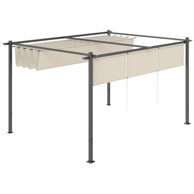 10' x 12' Retractable Pergola Canopy with Roller Shade