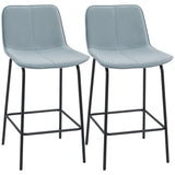 Tabourets de bar lot de 2, chaises de bar rembourrées hauteur comptoir