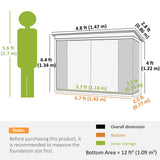5' x 3' Metal Garden Storage Shed