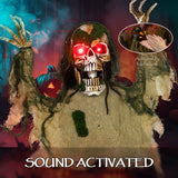 Halloween Animated Skeleton with Glowing LED Eyes