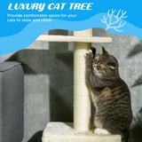 Floor to Ceiling Cat Tree with Scratching Post for Indoor Cats, Adjustable Height Cat Tower (91-102 Inches) with House