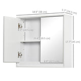 Wall Mounted Bathroom Medicine Cabinet Mirrored Cabinet with Hinged Door 2-Tier Storage Shelves