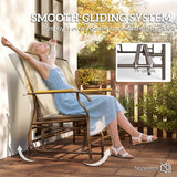 Outdoor 2-Person Glider Bench, Outside Swing Glider Chair Loveseat with Breathable Mesh, Steel Frame