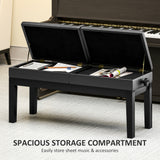 Banc de piano avec rangement, tabouret de piano réglable en hauteur, siège clavier capitonné PU cuir