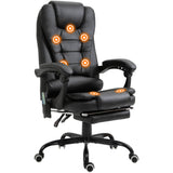 7-Point Vibrating Massage Chair, Reclining Office Chair with Footrest, Adjustable Height