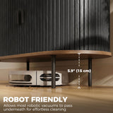 Sideboard Buffet Cabinet with Curved Tambour Doors and Storage