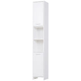 Tall Bathroom Vanities, Narrow Bathroom Cabinets with 2 Doors, Open Compartment and Adjustable Shelves