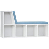 Multi-Purpose Bookshelf with 5 Cubes, 5-Cubby Bookcase with Cushioned Reading Nook and Storage Shelves