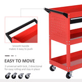 Tool Cart on Wheels, Ball Bearing Drawer, Storage Trays for Garage