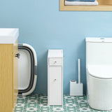 Meuble WC Compact, Colonne de Rangement Salle de Bain Étroite avec Tiroirs et Rangement Caché