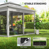 11' x 11' Pop Up Gazebo 2-Tier Soft Top Shelter Event Tent w/ Netting Carry Bag for Patio Backyard Garden