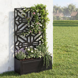 Lit de jardin surélevé en métal avec treillis pour plantes grimpantes