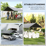 Carport 10'x20' Robuste Galvanisé Dais pour Voiture avec Trousse d'Ancrage Incluse, 3 Câbles d'Acier Renforcés