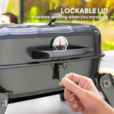 Charcoal BBQ Grill, Foldable Barbecue Grill with Warming Rack, Adjustable Vent