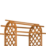 7.7FT Garden Arch with 2 Foldable Planter Boxes, Outdoor Wooden Trellis Arbor for Ceremony Party Weddings