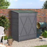 Garden Storage Shed Asphalt Roof Wooden Timber Double Door Utility Storage House with Shelf