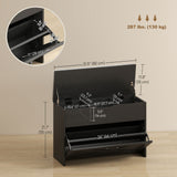 Shoe Storage Bench with Flip Drawer and Lift Top Storage