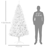 Sapin de Noël artificiel blanc de 2,1 m avec 1230 branches et support métallique