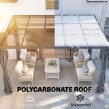 10' x 13' Outdoor Hardtop Pergola Gazebo with Polycarbonate Roof