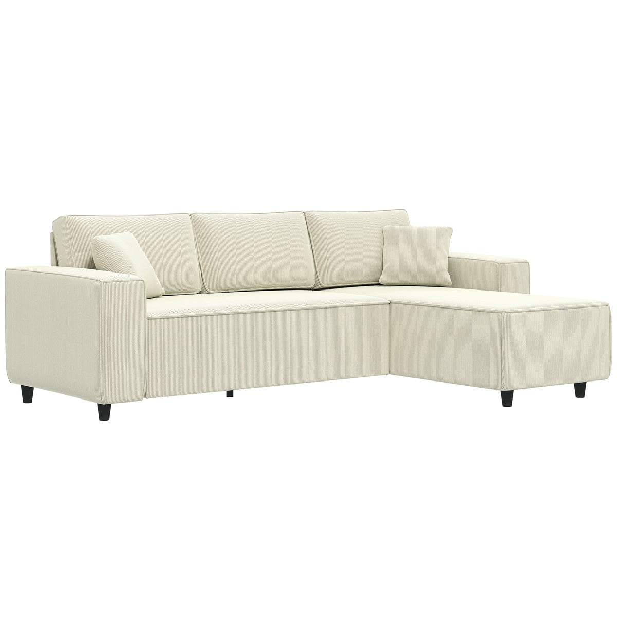 Corner Sofa with Changeable Chaise, 2 Pillows