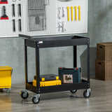 Rolling Tool Cart, 2 Tier Mobile Service Utility Cart with Wheels