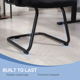 Ergonomic Desk Chair No Wheels, Padded Mesh Office Reception Chair with Sled Base