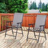 2-Piece Folding Dining Chair Set for Relaxing on Patio