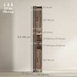 Narrow Bathroom Cabinet, Tall Bathroom Storage Cabinet with Barn Doors, Drawer and Adjustable Shelves