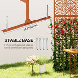 Decorative Outdoor Privacy Panel with Stand, Freestanding Metal Outdoor Divider for Garden