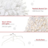 Sapin de Noël artificiel prélit 1,8 m, lumière LED blanc chaud, décoration de Noël festive pour la maison avec ouverture automatique