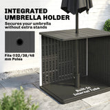 30 Gallon Storage Box, Outdoor Side Table with Umbrella Holder