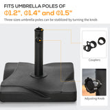 44lbs Square Cement Patio Umbrella Base Stand, Outdoor Garden Parasol Base Umbrella Weight Stand Holder Fits Φ1.3