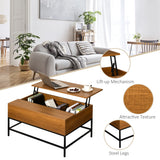 Lift Top Coffee Table with Hidden Storage Compartment Lift Tabletop Center Table for Living Room