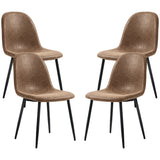 Ensemble Chaises Salle à Manger Rétro 4 Pièces, Chaises Cuisine Rembourrage Similicuir pour Salon