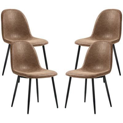 Ensemble Chaises Salle à Manger Rétro 4 Pièces, Chaises Cuisine Rembourrage Similicuir pour Salon
