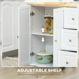 Kitchen Island on Wheels, Kitchen Cart with Drop Leaf, Drawers