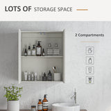Armoire de toilette murale, 2 portes, étagère réglable et mécanisme de fermeture amortie