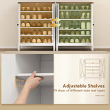 Shoe Cabinet with Barn Doors, Farmhouse Shoe Storage Cabinet with Adjustable Shelves, Holds up to 15 Pairs