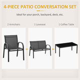 4-Piece Patio Furniture Set Garden Conversation Set with Loveseat