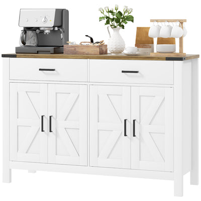 Buffet Sideboard, Meuble de Rangement Farmhouse pour Cuisine avec 2 Tiroirs et Tablettes pour Salon
