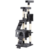 68-inch Multi-Level Cat Scratching Tree Kitty Activity Center Post Tower Condo Pet Furniture w/ Toy