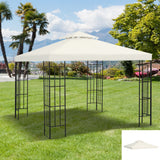 10' x 10' Square 2-Tier Gazebo Canopy Replacement Top Cover Outdoor Garden Sun Shade